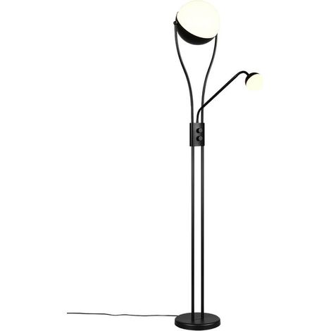 Lampadaire LED Lampe de bureau sur pied Métal noir Variable H 180 cm (1/3)