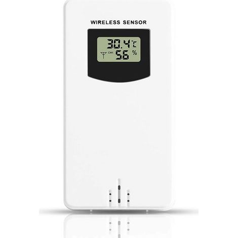 Sensor inalámbrico para exteriores para estación meteorológica: mide la temperatura hasta 60 m. Diseño ligero e impermeable. Fácil instalación. (1/4)