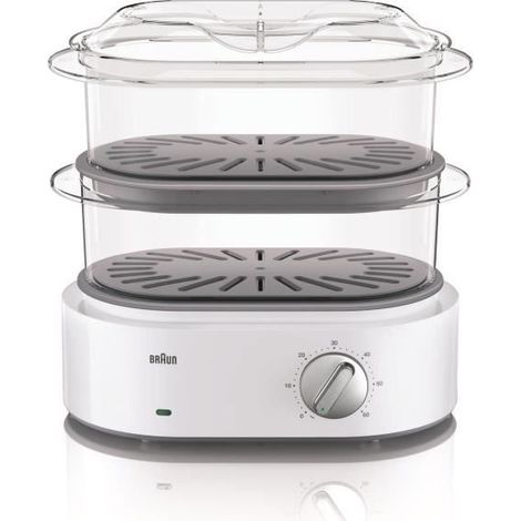 Cuiseur vapeur BRAUN Identity Collection FS5100WH - Blanc - 850W - 3.1L - Turbo vapeur - Cuiseur a oeufs