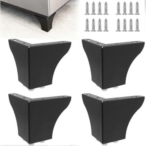 Quatre pieds de canapé en métal, de 10 cm de haut, pieds de meubles triangulaires modernes, compatibles avec le remplacement de meubles à faire soi-même. (1/5)
