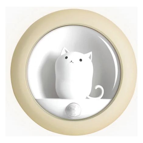 Capteur LED veilleuse mignon chat chambre atmosphère lumière USB armoire applique murale Smart Home éclairage chambre ornements jaune
