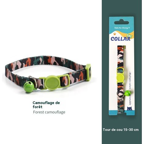 Collier pour chat avec clochette - Sécurité anti-étranglement - Couleurs tendance - Convient aux chats ayant un tour de cou de 15 à 30 cm