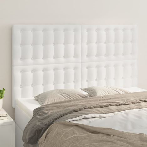 Tête de lit blanche 144 x 5 x 118/128 cm similicuir (1/5)