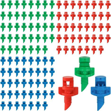 Lot de 120 mini buses d'irrigation goutte à goutte, 90/180/360 degrés, micro pulvérisateur, buses de brume pour plantes, pelouse, verger, système d'irrigation d'eau (1/5)