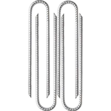4 x 30 cm - Piquets d'armature en acier galvanisé - Piquets d'ancrage en U - Piquets d'ancrage pour tentes, tonnelles, châteaux, tentes, trampolines, filets de football, etc,,argen