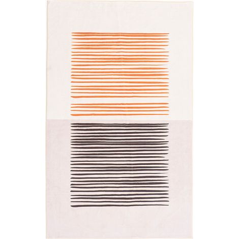 Tappeto moderno NOVO Strado per soggiorno, delicato motivo in velluto beige, Sand Lines, 160x200 cm