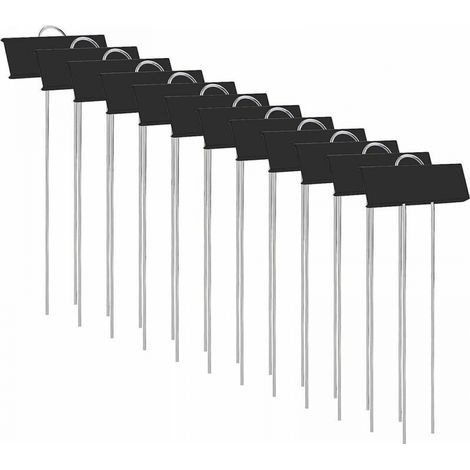Lot de 12 étiquettes de jardin en métal antirouille pour plantes de pépinière, pour fleurs, graines de légumes, jardin et pépinière (noir)-Karteo (1/5)