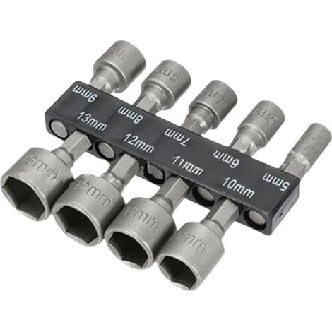 SABIR Clé à Douille Kit 9 Pièces Jeu de Douille Jeu de Douilles Profondes Hexagonale Douille Set Coffret de Douilles et Embouts Adaptateur de Douil pour Visseuse à Douilles à Cliquet Pièces (1/5)
