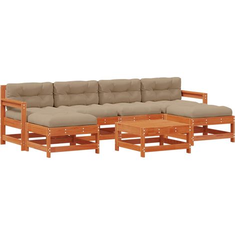 Maison Exclusive - Set Lounge da Giardino 7 pcs Pino Marrone Cerato