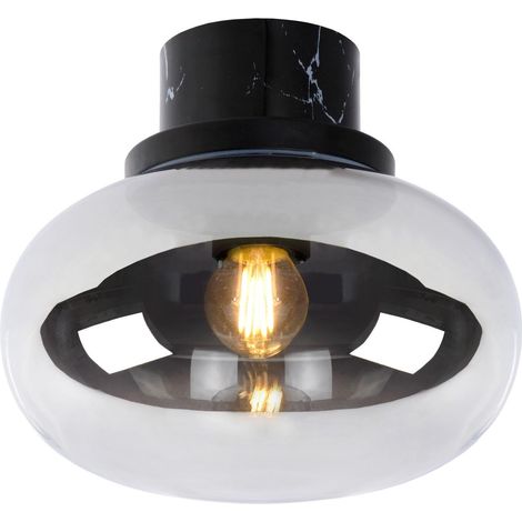 Plafonnier Lucide Lorena marbre noir 23cm E27 IP44 (1/2)