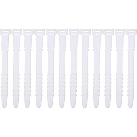 Organisateur de Câbles en Silicone Blanc 12pcs, Outil de Rangement Pratique pour Câbles, Protection Complète et Gestion des Fils Électroniques (1/5)