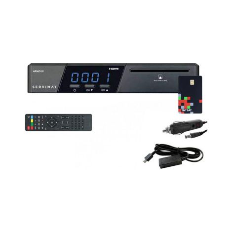 SERVIMAT Récepteur TV satellite HD + Carte TNTSAT V6 + Câble 12V + Déport IR 1.80m (1/3)