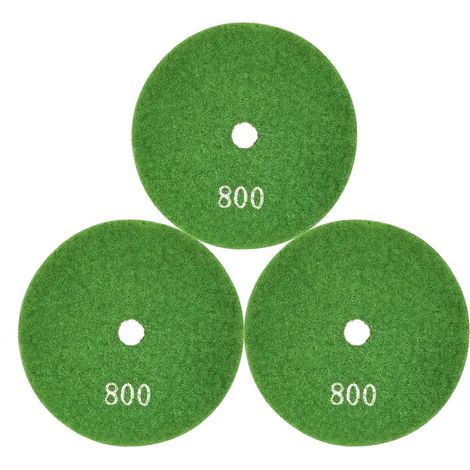 Nass-Diamant-Polierpads, 7 Stufen, 10,2 cm, für Arbeitsplatten aus Beton, Marmor, Quarz, Granit, Körnung 50–3000 (3 Stück: Körnung 800)