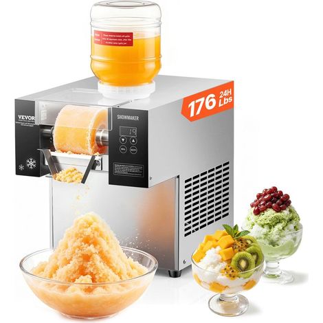 80 kg/24H 360W Machine à Glace Râpée Commerciale Inox pour Desserts Frais Café et Boulangerie (1/5)
