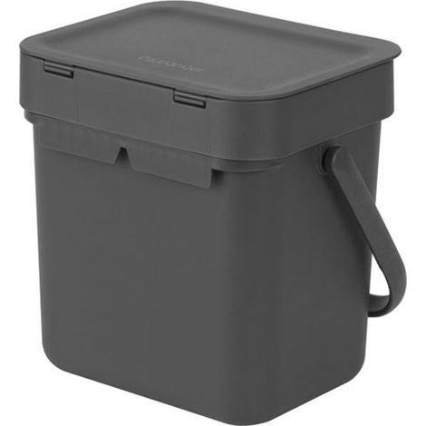 poubelle 3 l grey - sort & go - brabantia