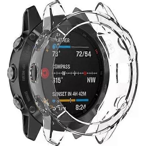 Étui de protection Garmin Fenix 6 - TPU, demi-couverture, blanc (1/5)