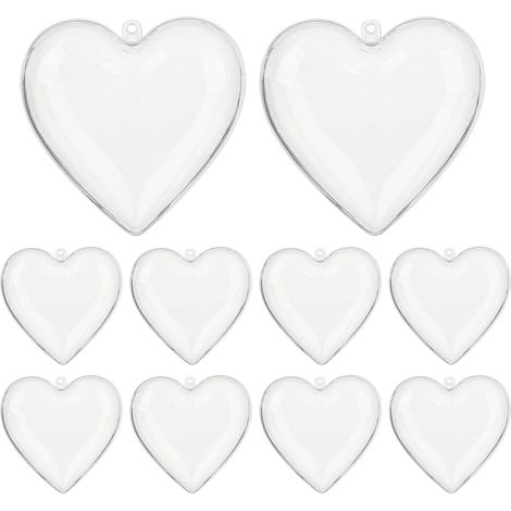 Boîte Cœur pour Saint-Valentin Remplissable Transparente Déco Maison 10 Pièces Petites Boîtes en Pot à Bonbons Pour Anniversaire Mariage Cartes Breloques Photos Intérieur Extérieu (1/5)