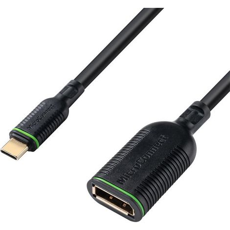Adattatore MicroConnect da USB-C a DisplayPort, cavo da 0,2 m, colore nero, codice 8J4D8E9, MC-usbcdp-A