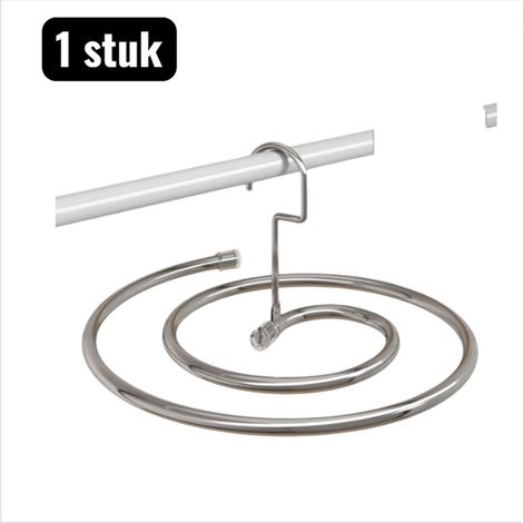 Étendoir à linge spiralé pour couettes et draps avec structure rotative robuste et système compact pour balcon argenté (1/4)