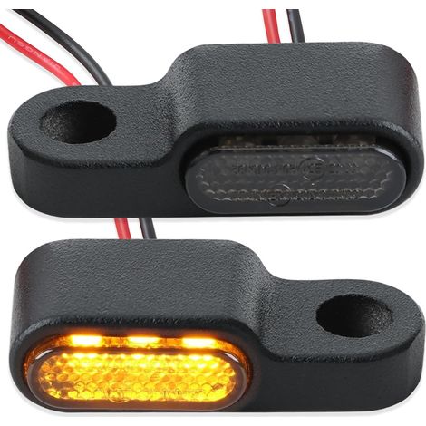 Pièces Clignotant Moto LED Homologué E24, Indicateur Lumineux 12V à 3 LED Haute Intensité, Mini Feu de Signalisation Étanche IP67, Corps Compact en Alliage d'Aluminium, Compatible Moto Scooter Quad (1/5)