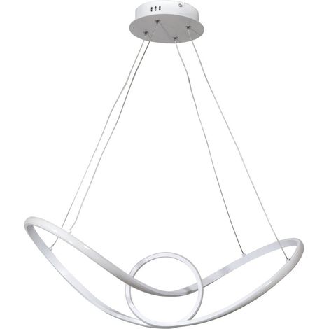 Lampadario a sospensione in metallo e alluminio Bianco con LED integrato 68x24x h 150 cm (1/2)