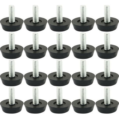 20pcs Pieds de Nivellement Meuble Réglable Pied Réglable Patinn Meuble Jambe Pied de Table Chaise Base Protection Plancher Vis Glisse Métrique M6-1.0 (1/5)