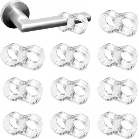 10-teiliges Set PVC-Türstopper, Silikon-Türgriff- und Stoßdämpfer-Schutz gegen Türgriffe (transparent) (1/5)