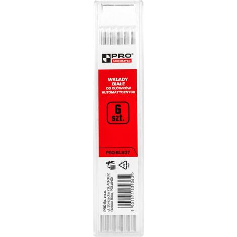 Ricariche bianche per matite meccaniche, 6 pezzi - 100-27-607