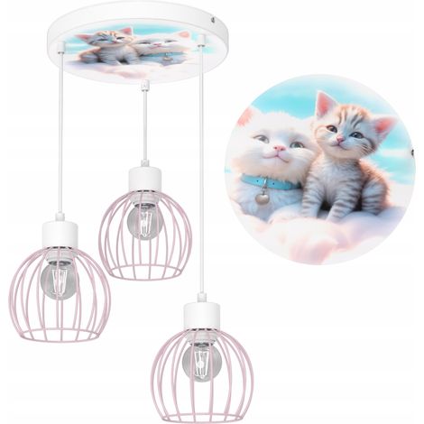 Kinder-Deckenleuchte mit hängenden Katzenmotiven, LED-Lampe, polnische Fassung, E27-Fassung (1/5)