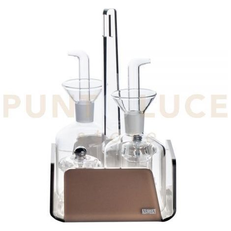 MENAGE CESTINO SET DA TAVOLA ORGANIZER LIKE WATER IN CRISTALLO ACRILICO MARRONE