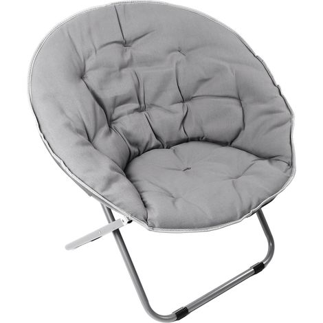 Fauteuil pliant de salon, structure stable et moelleuse, coussins inclus, idéal pour le salon ou la chambre, gris plage. (1/5)