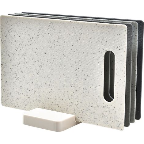 Planche À Découper - Plastique - Avec Support De Rangement - Pour Fruits Et Légumes - Lot De 4 - 28,3 X 18,5 X 0,3 Cm (1/5)