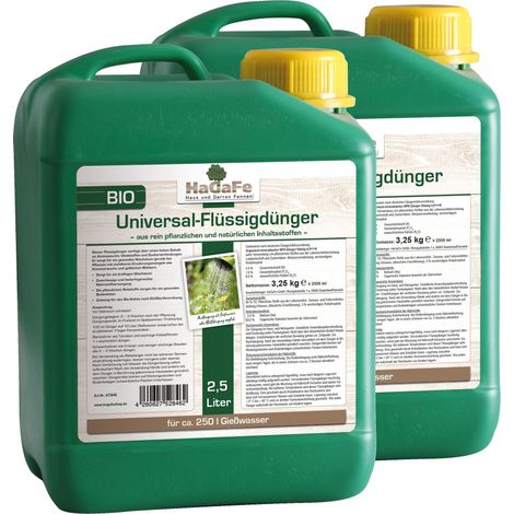 HaGaFe Bio Universal Flüssigdünger Blattdünger Universaldünger Dünger 5 L (2 x 2,5 L) (1/2)