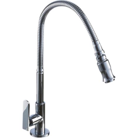 Robinet d'évier de cuisine, eau froide simple rotative, modèle universel vertical en cuivre (1/5)