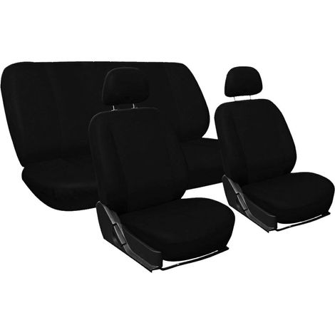 COPRISEDILE COTONE NERO set da 9 pezzi - 4 sedili + 5 poggitesta set da 9 pezzi - 4 sedili + 5 poggitesta