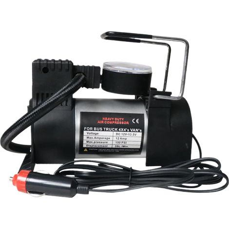 Compact Tire Inflator, Quick Inflation Pump, Portable Air Compressor, Built-In Pressure Gauge System, Lightweight Outdoor Travel Accessory, Vehicle Tool for Road Trips, Camping, Biking (1/5)