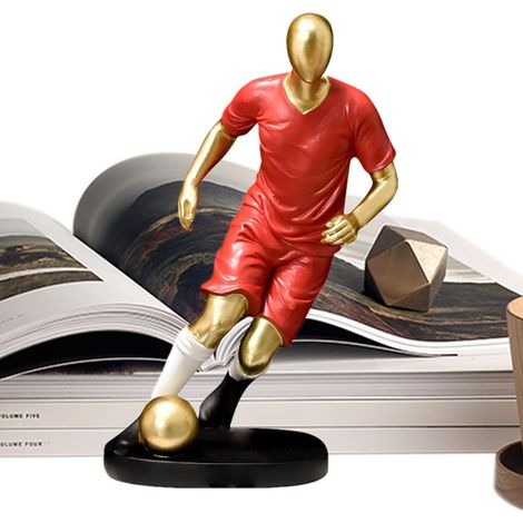 Figurine d'athlète de Football, Statue de Joueur de Football,Statue Simple d’athlète de - Sculpture d’athlète de à Collectionner, Ornement de Bureau pour Chambre d’, tanière (1/5)