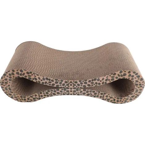 Griffoir pour chat, protège-meubles, en carton ondulé, extra épais, ergonomique, motif léopard. (1/3)
