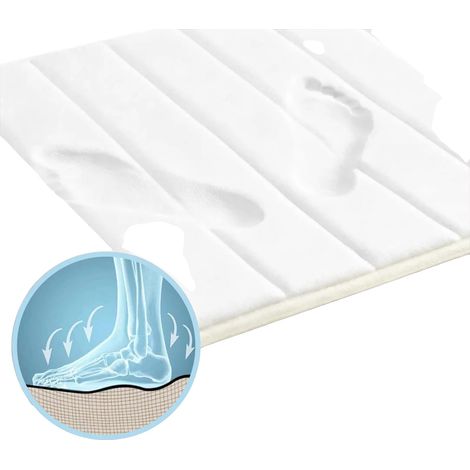 Tappetino da bagno antiscivolo, ad asciugatura rapida, 50 cm x 80 cm, bianco (1/2)