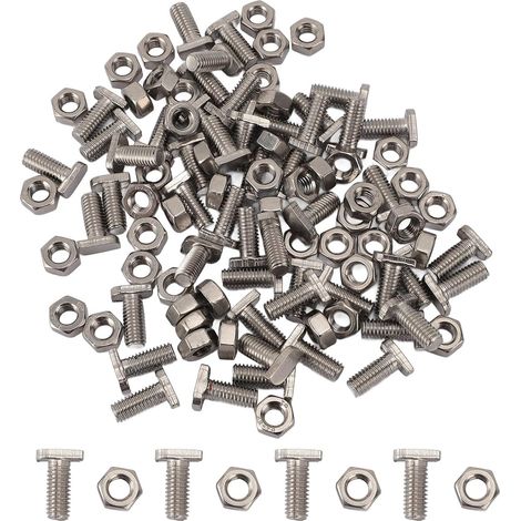 50pcs serre boulons écrous ensemble, M6 vis avec bride écrou fixations matériel serre fournitures vis boulon assortiment ensembles (1/5)