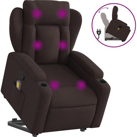 Maison Exclusive - Massagesessel mit Aufstehhilfe Dunkelbraun Sto