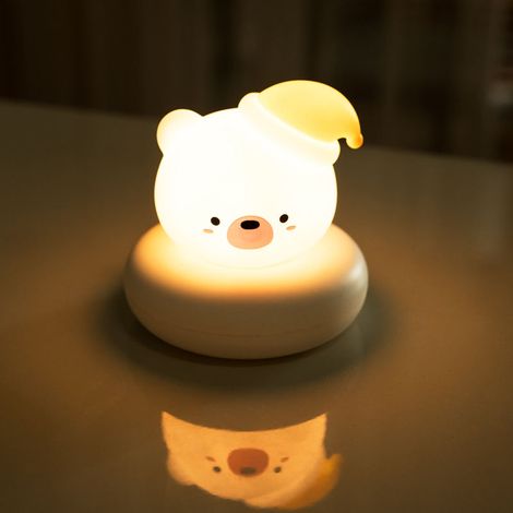 Niedliches Bären-Nachtlicht für Kinderzimmer, USB-wiederaufladbare, dimmbare Tierlampe für Baby- und Schlafzimmer (1/5)