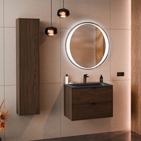 Set di mobili da bagno con lavabo Elias marrone 60cm (1/5)
