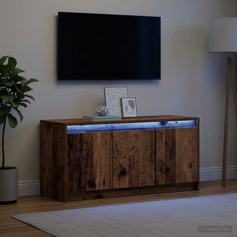 vidaXL Mueble de TV 100 x 34 x 50 cm Madera envejecida (1/5)