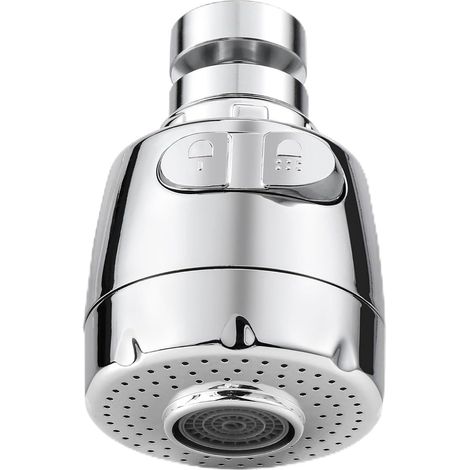 Aérateur pour robinet rotatif à 360 °, buse robinet cuisine, évier avec filtre régulateur de tête, 2 modes, aérateur robinet,argenté (1/5)