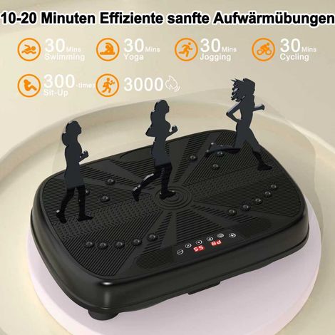 Plateforme vibrante d'entraînement full body avec bandes de résistance, réglage vitesse, idéale pour fitness maison, perte poids et renforcement musculaire (1/4)