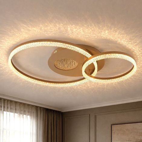 LED Deckenlampe Deckenleuchte Wohnzimmerlampe Kristalloptik 3D Effekt L 70 cm (1/5)