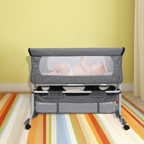 Berceau Cododo pour Bébé Haloyo®,Berceau, Voyage, à Bascule, Réglage de la hauteur,blanc cassé (1/5)