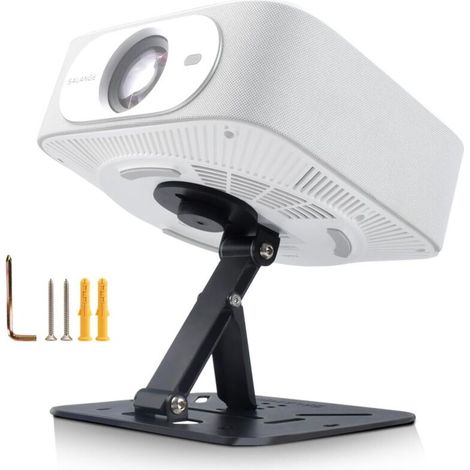 Projector Stand, Tabletop Projector Mount, Multi-Angle Wall/Ceiling Mount, 360° Rotation, Compatible with 1/4" Threaded Projectors, Black (1/5)