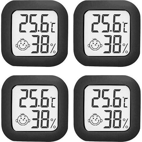 4 Thermomètre d'ambiance, Mini humidimètre numérique LCD, thermomètre d'intérieur facile à utiliser, thermomètre d'humidité multifonctionnel (1/5)